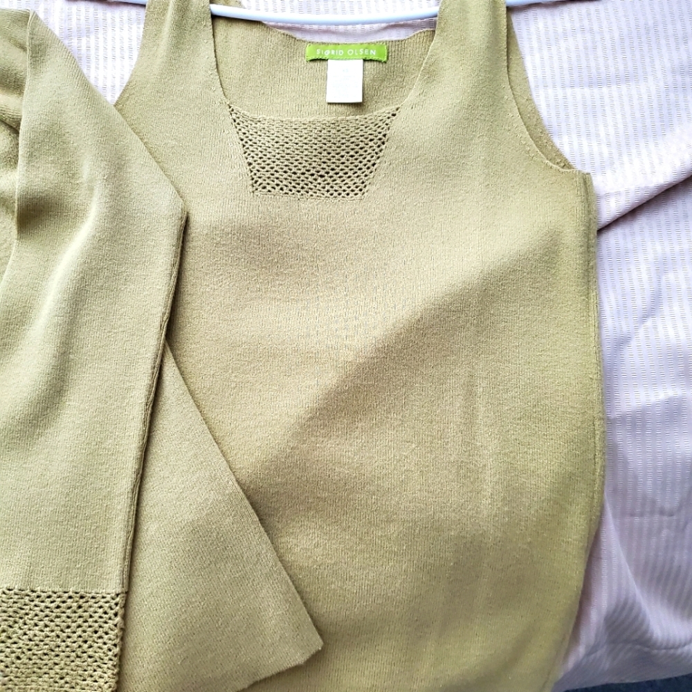 Sigrid Olsen sweater set: tank + cardigan